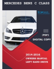 MERCEDES BENZ C CLASS 2014 2015 2016 OWNERS MANUAL